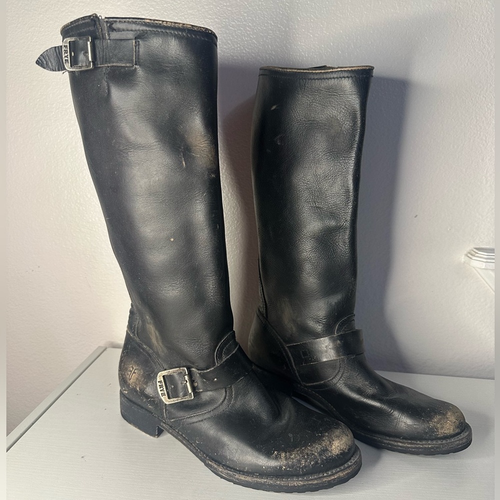 Tall Black Frye Veronica Slouch Boots